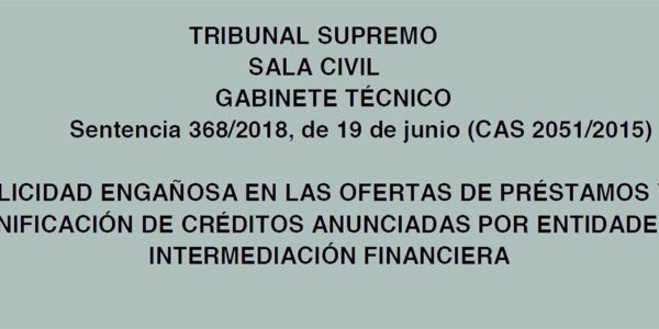 Tribunal Supremo publicidad engañosa intermediación financiera